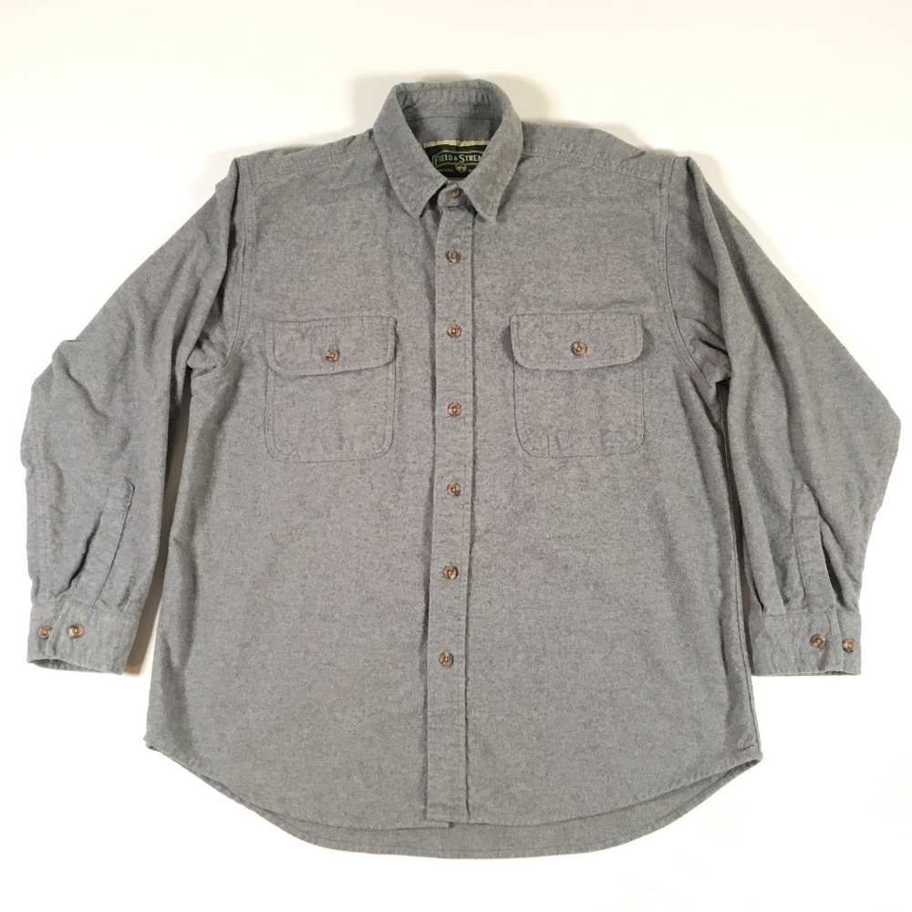 Field & Stream Gray Long Sleeve Button Down Shirt